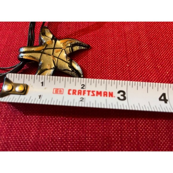 Pretty blown glass starfish necklace with matching earrings set: Handmade - Picture 7 of 9